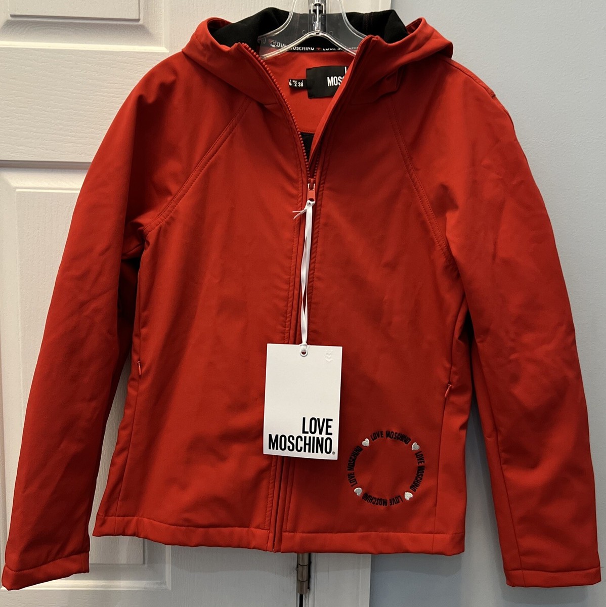 Love Moschino Waterproof Red Jacket Size 38 | eBay