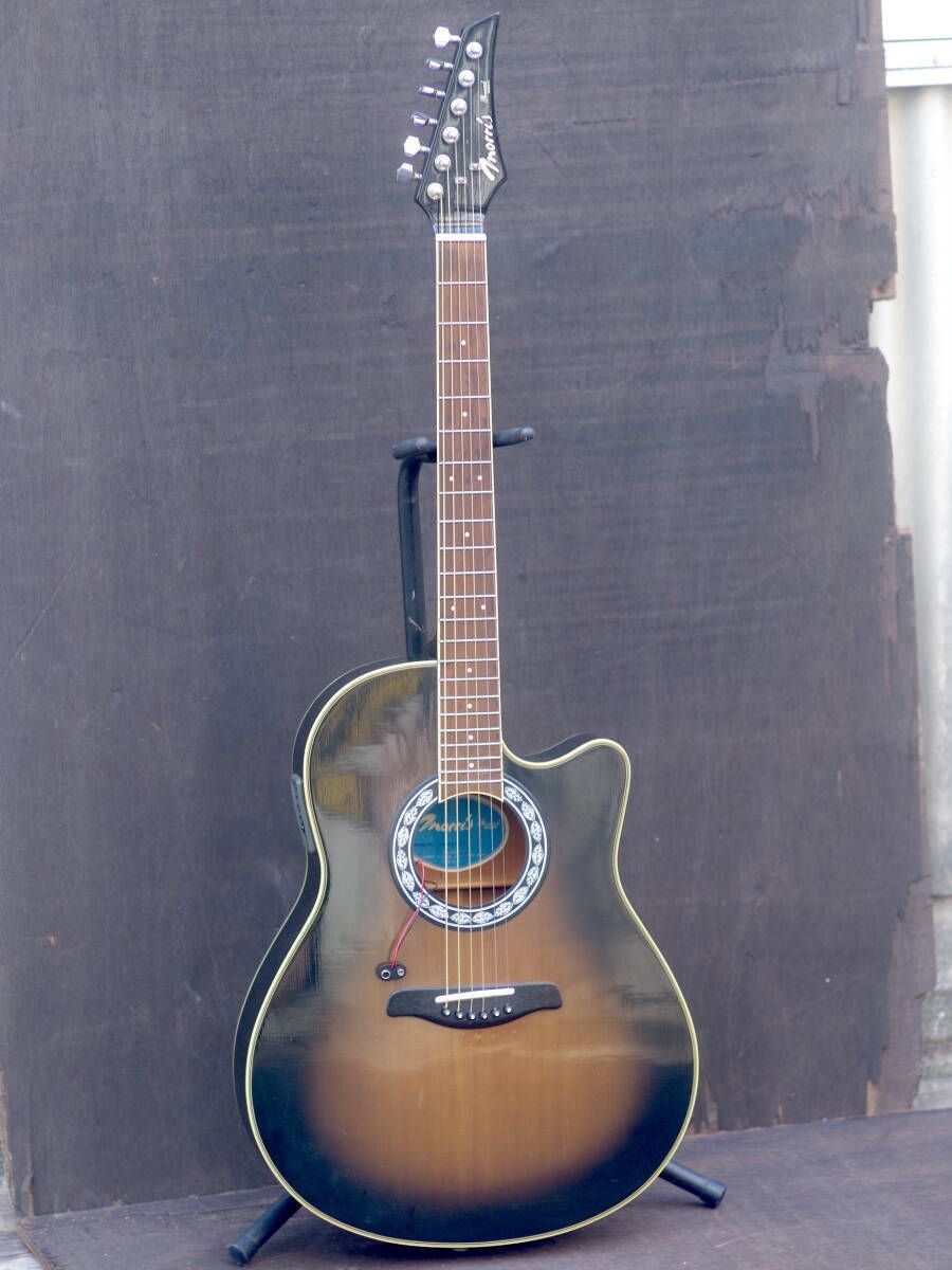 Electric Acoustic Guitar Morris PA-60 Powered Sunburst Vintage