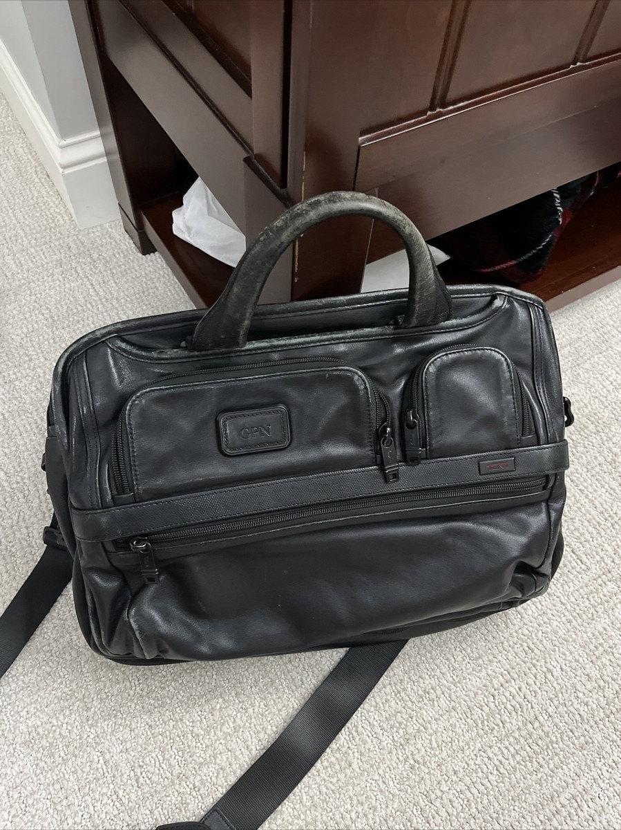 Tumi Alpha 3 leather Expandable Organizer Laptop Briefcase Large