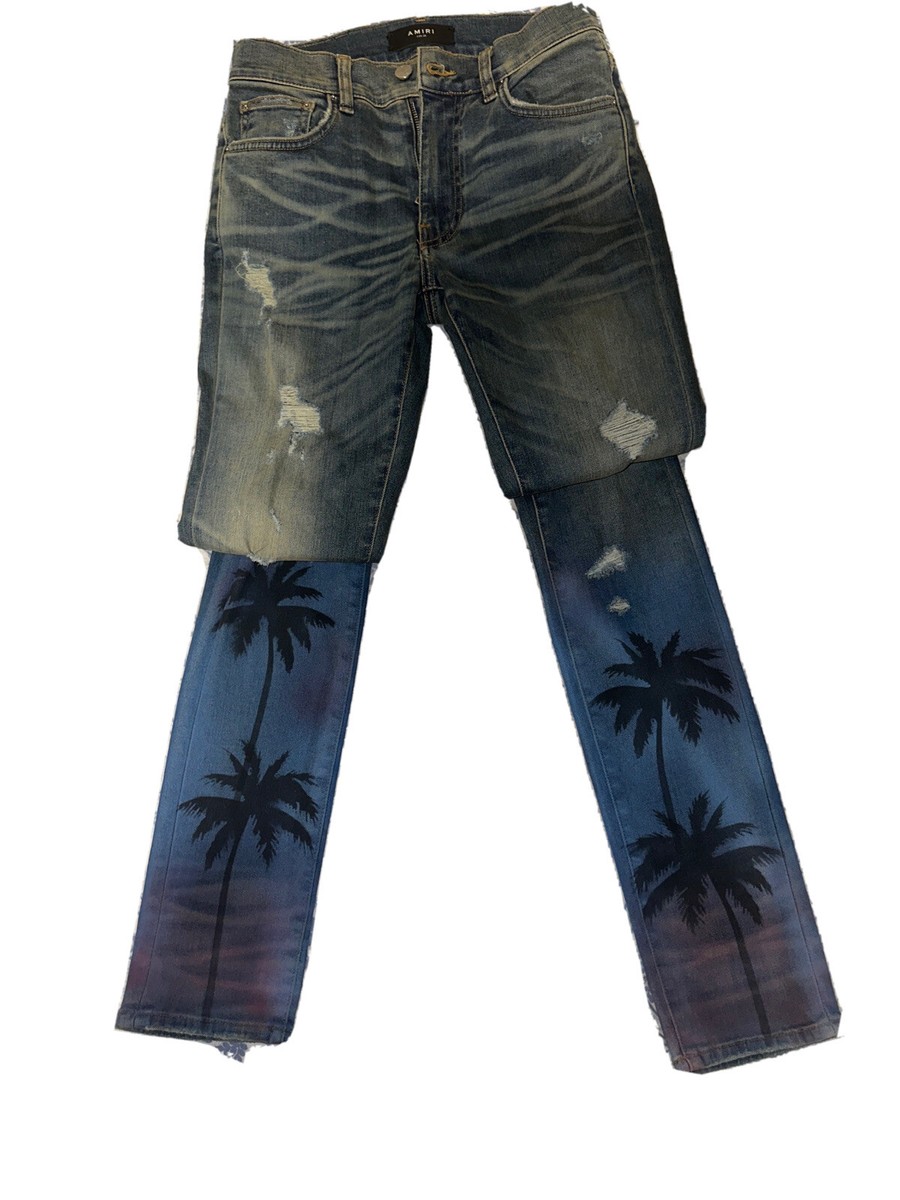 AMIRI Night Palm Thrasher Jeans Mens 28 Classic Indigo | eBay