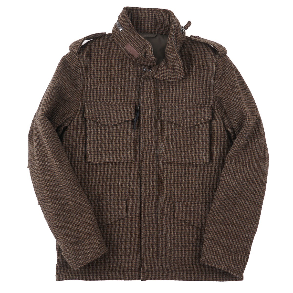 Aspesi F/W 24-25 'Minifield' Houndstooth Check Tweed Wool Field