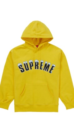 Supreme Icy Arc Hooded Sweatshirt. Yellow. Extra Large. New