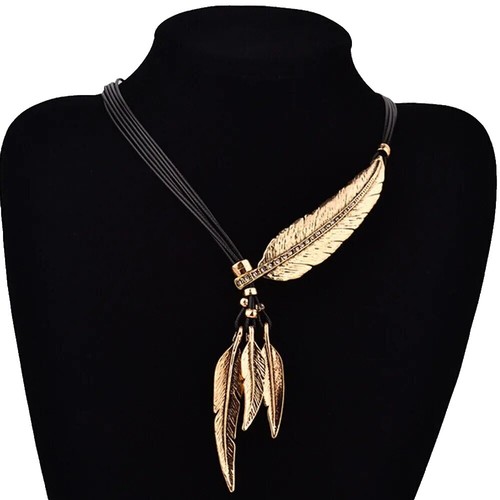 TADY&KING Necklace Accessory Pendant Feather Logo Long Silver