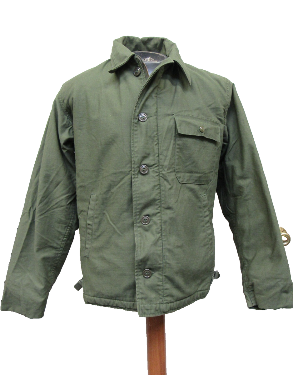 US Navy USN A-2 Deck Jacket Military OD Cold Weather Coat