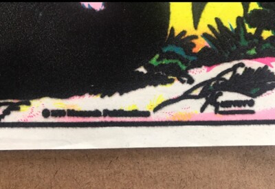 panther vintage blacklight poster 1970s jungle cat Velvet Flocked