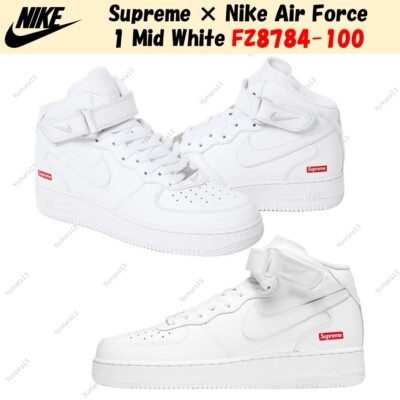 Supreme × Nike Air Force 1 Mid White FZ8784-100 US Men's Size | eBay