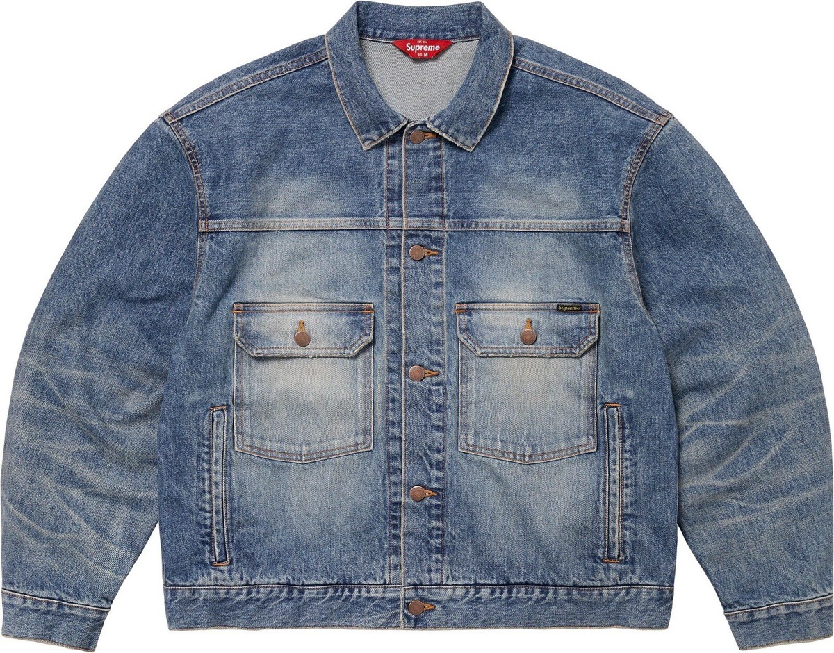 Supreme Distressed Selvedge Trucker Jacket XL New In Hand Free