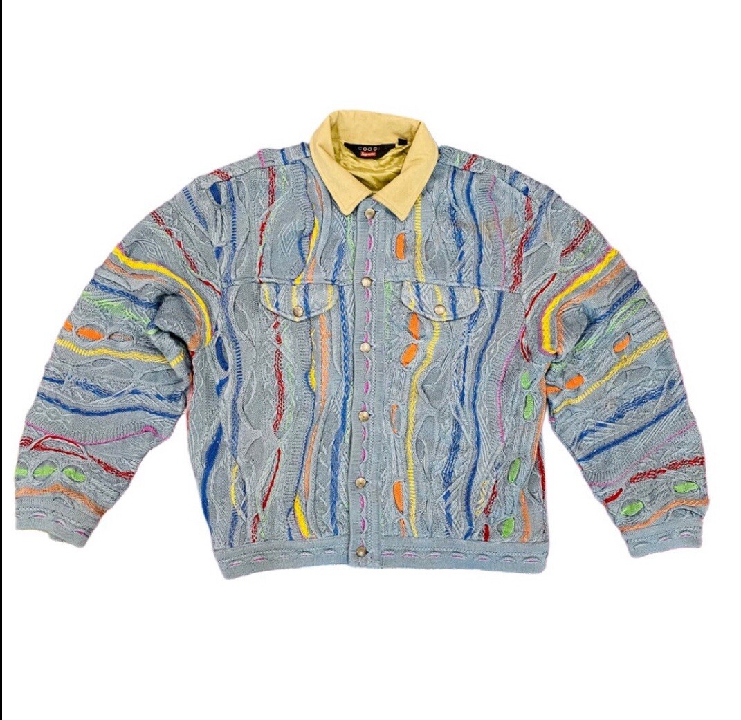 Supreme X Coogi Trucker Jacket Blue Size XL | eBay