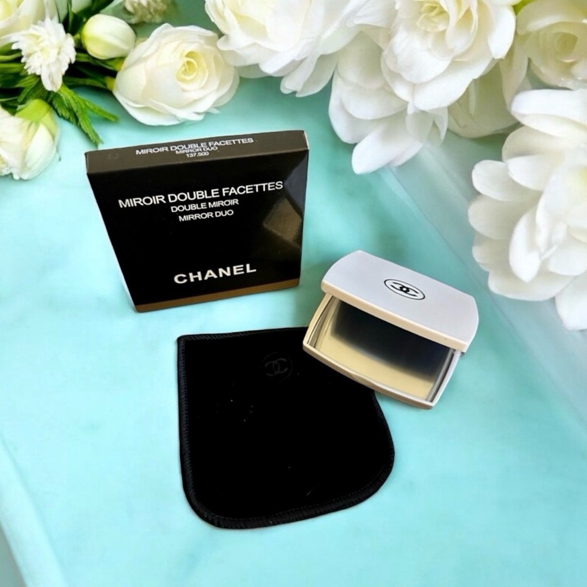 CHANEL Mirror Duo Compact Double Facette White | eBay