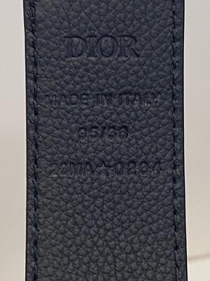 DIOR Men Black Leather Reversible Belt 35mm w/Gold Oblique Dior