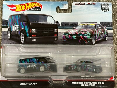 Hot Wheels Premium 2 pack NISSAN SKYLINE BCNR33 R33 GTR & MBK Van