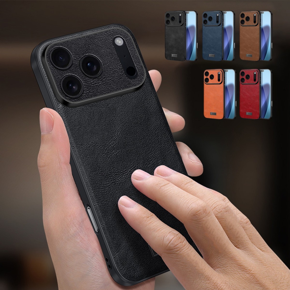 Rugged Leather Finish Case For iPhone 17 Pro Max/17 Pro/17 Full