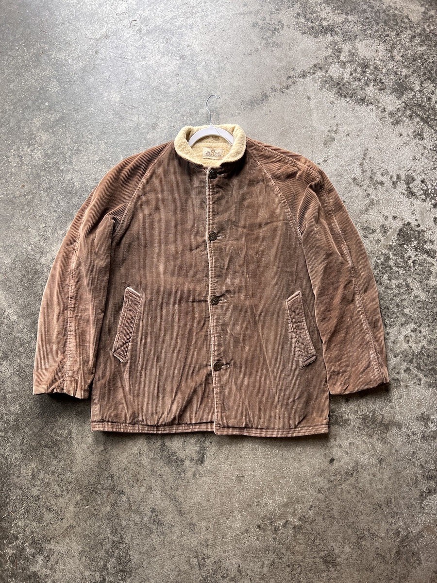 Vintage 60s SKM Penguin Sherpa Lined Corduroy Jacket Mens Size