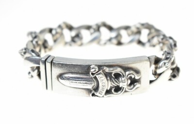 Authentic [Chrome Hearts] DAGGER ID BRACELET WITH FANCY LINKS