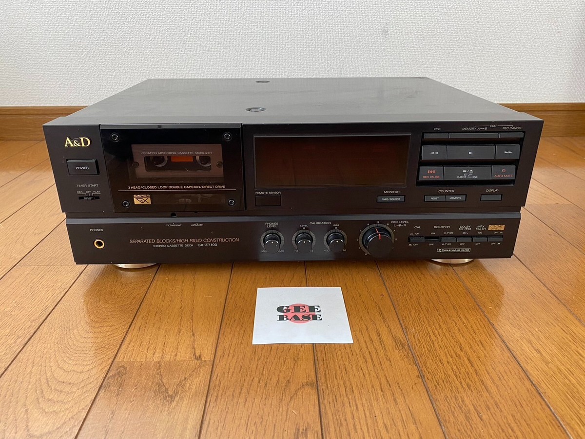 AKAI A&D GX-Z7100 Head Stereo Cassette Deck Confirmed Operation