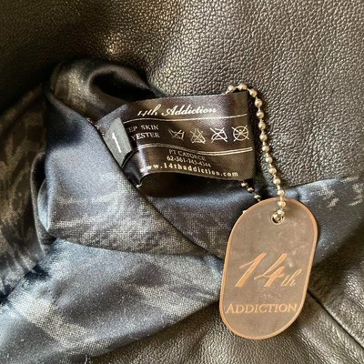 14th addiction leather Black jacket 00s archive black Brand New