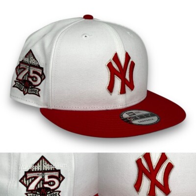 NY Yankees 75 9FIFTY Adjustable Snapback New Era Cap White- Red