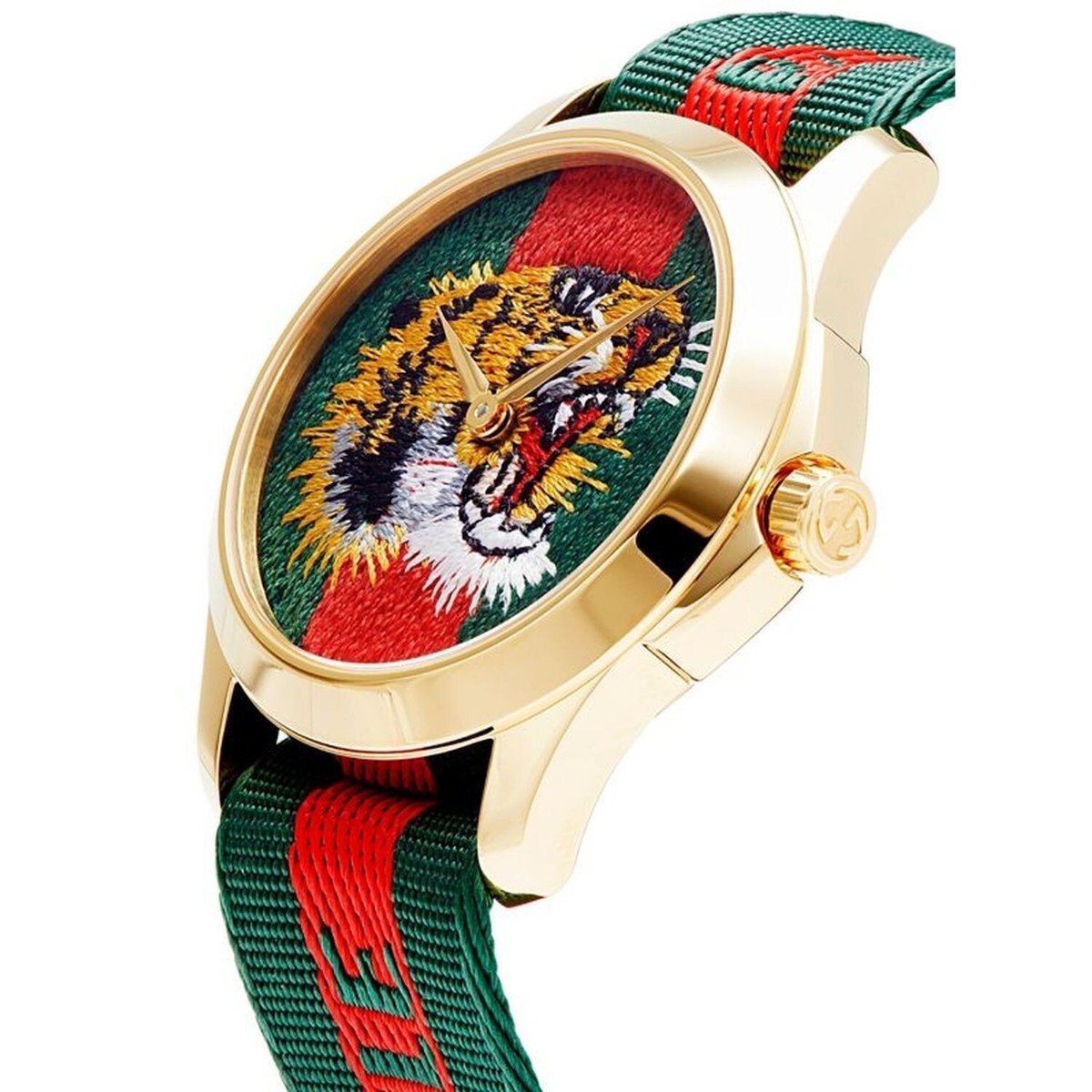 Gucci G-Timeless YA126491 Tiger Logo Dial Nylon Men's Watch | eBay