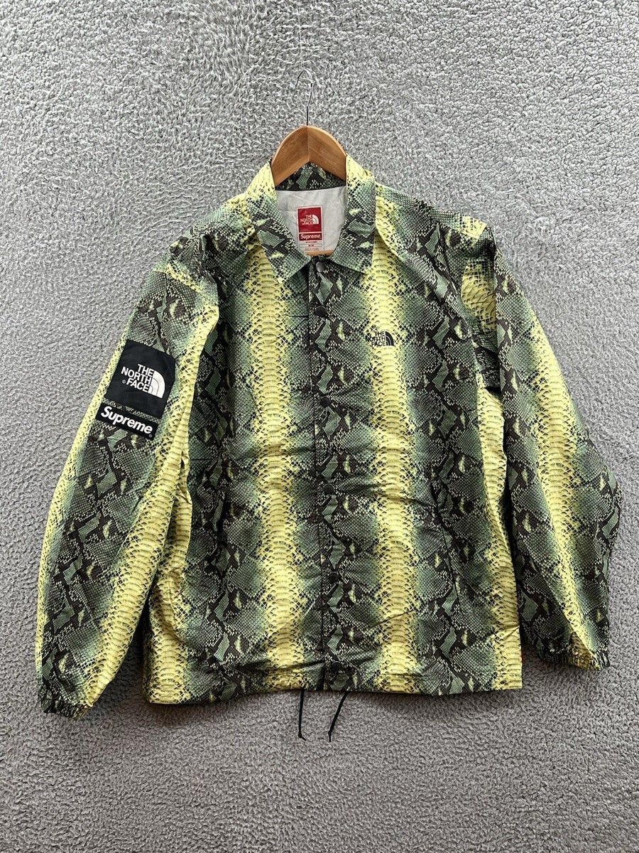 Supreme The North Face Snake Skin Taped Seam Coaches Jacket Green