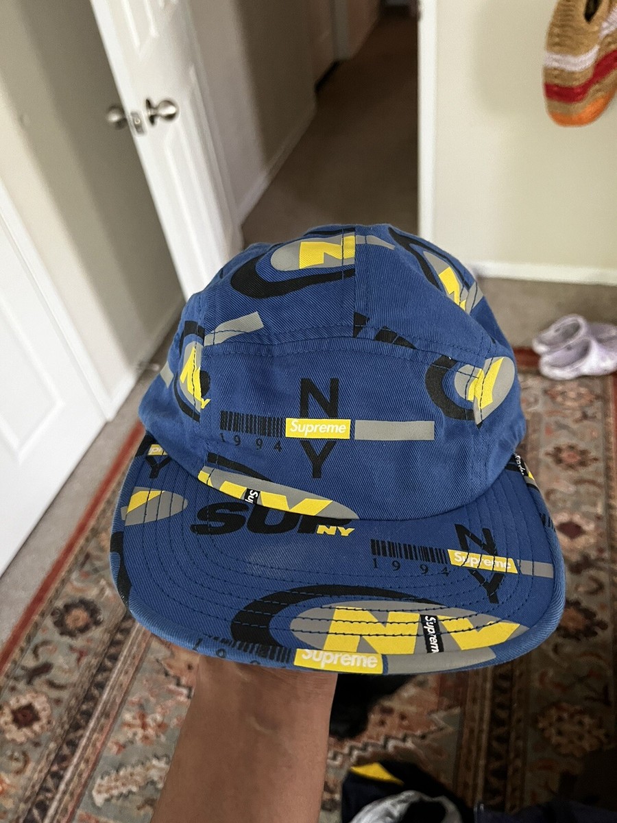 Supreme FW18 NY Camp Cap/ Adjustable/ Blue & Yellow | eBay