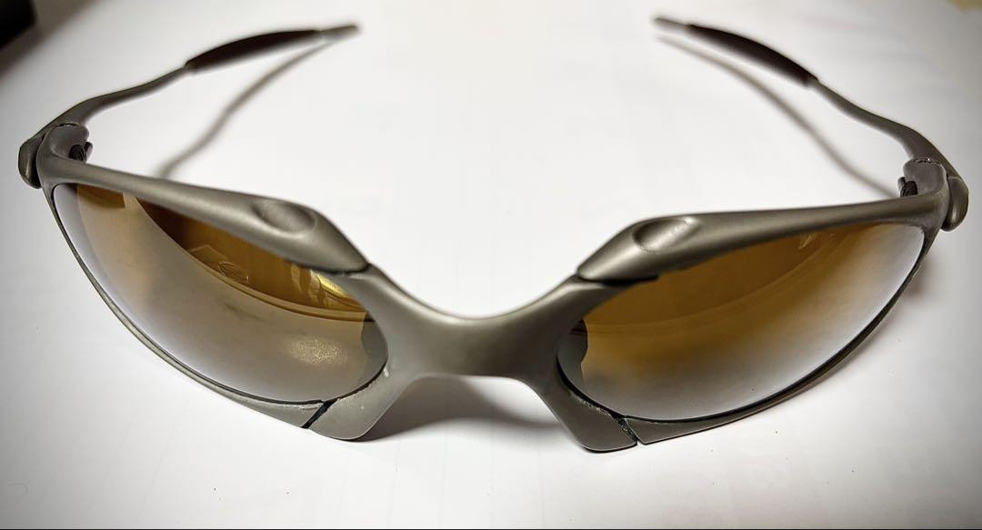 OAKLEY Romeo 1 Silver Frame Sunglasses Brown Lens X-Metal Gold
