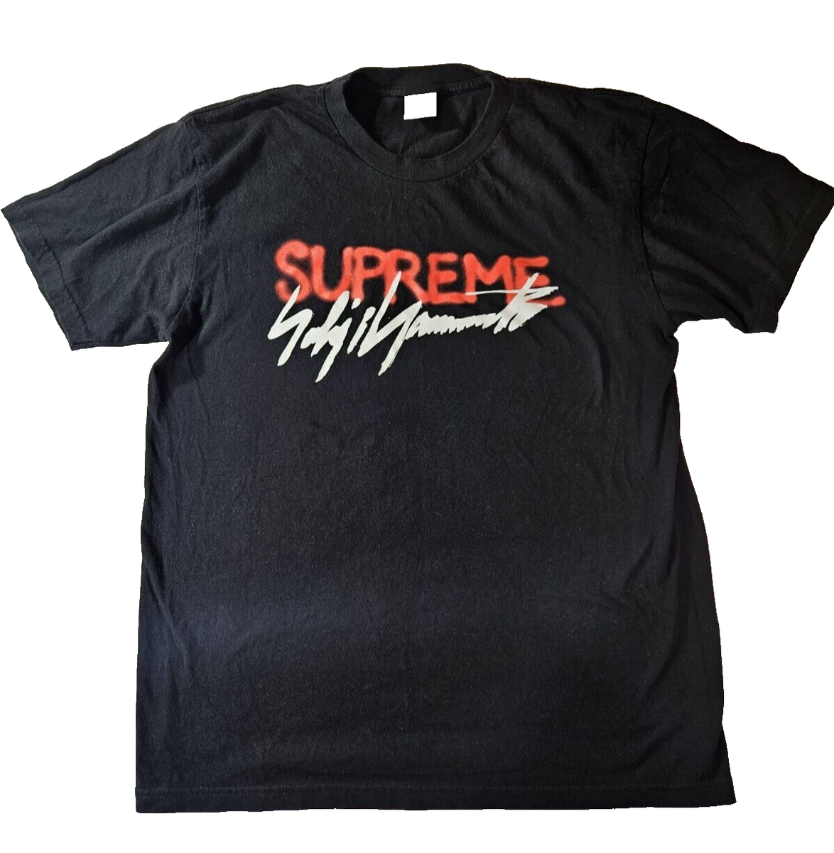 SUPREME x YOHJI YAMAMOTO Signature Logo T-Shirt Tee Black Mens