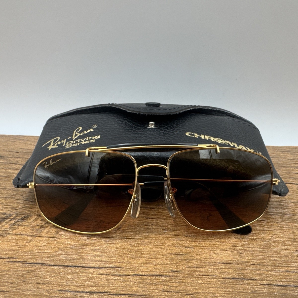 Vintage B&L Ray Ban USA Outdoorsman Chromax 58-17 Driving