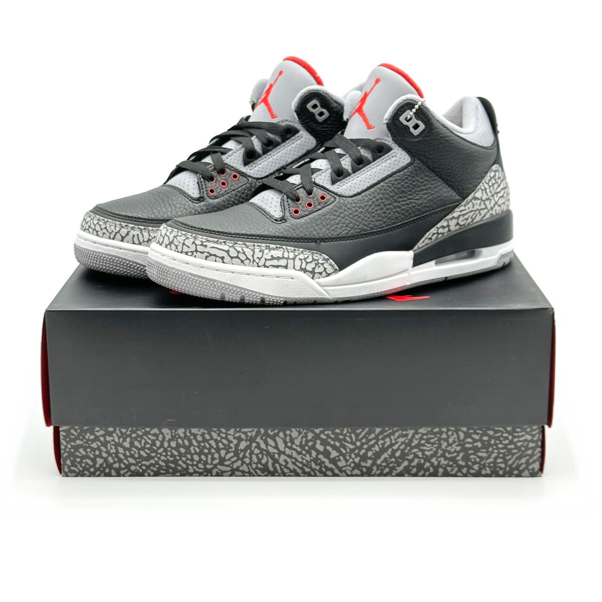 854262-001 Nike Air Jordan 3 Retro OG Black Cement Grey White Fire