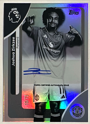 2025-26 Topps Premier League Joshua Zirkzee Auto #'d 10/75 Black