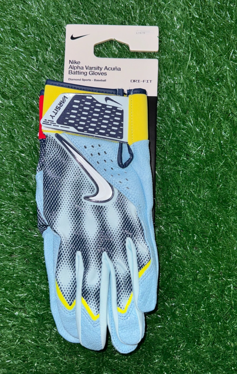 Nike Alpha Varsity Ronald Acuna Jr Baseball Batting Gloves Blue