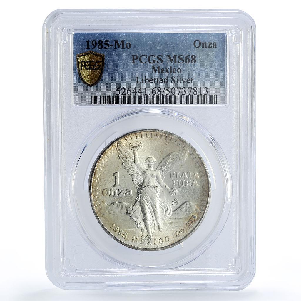 Mexico 1 onza Libertad Angel of Independence MS68 PCGS silver coin