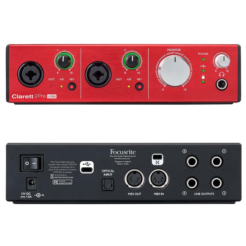 Focusrite Clarett 2Pre USB 10-in 4-out Professional Audio