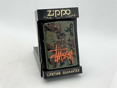 Auth Vintage ZIPPO Limited Model STUSSY Logo Lighter Camouflage