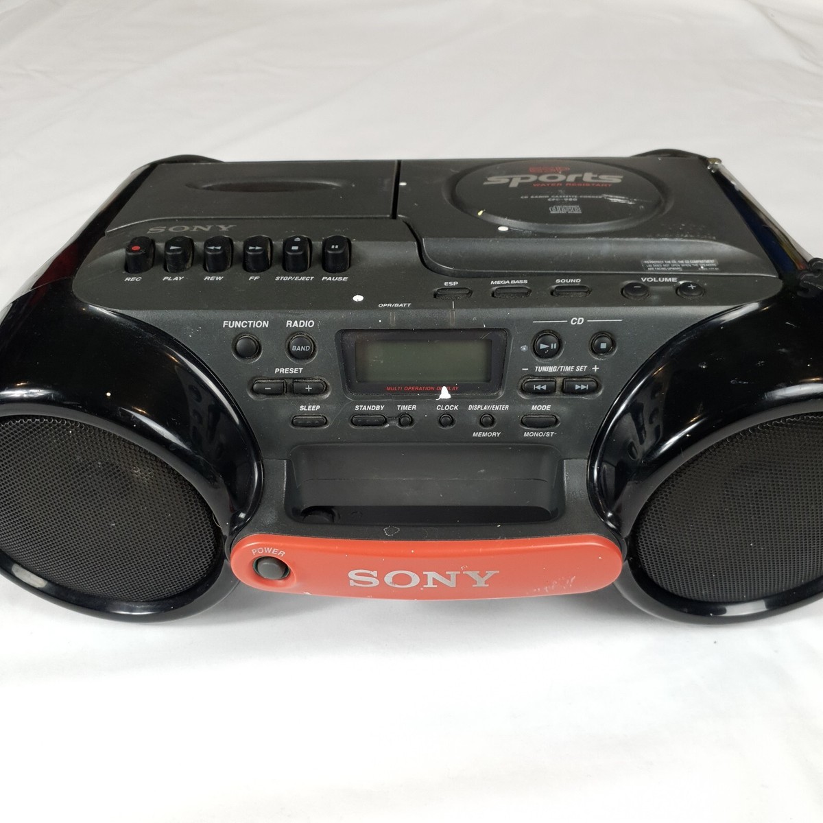 SONY ESP SPORT CFD-980 PORTABLE CD CASSETTE-CORDER RADIO PLAYER