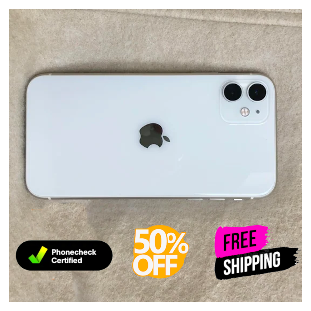Apple iPhone 11 White/Yellow/Green Unlocked 128/64GB Att (Very