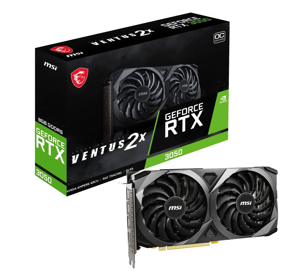 MSI Gaming GeForce RTX 3050 8GB GDRR6 VENTUS 2X OC Dual Fans