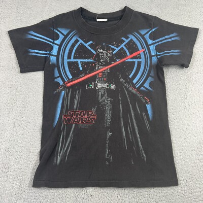 Vintage Darth Vader Star Wars All Over Print T Shirt KIDS XL Movie
