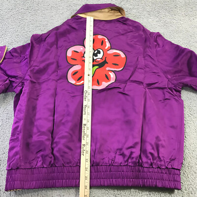 Kenzo Jacket Womens Large Boke Boy Reversible Tour Full Zip Satin