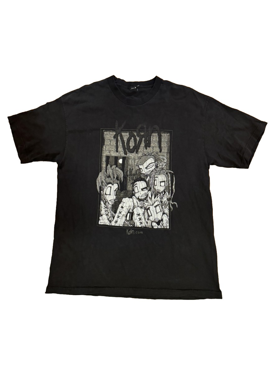 Vintage Korn T-Shirt 2000 Nu Metal Rap Goth Band Sick Twisted Tour