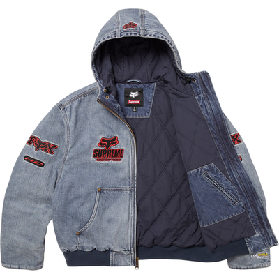 Supreme x Fox Racing Hooded Work Jacket Black Denim 2colors FW25