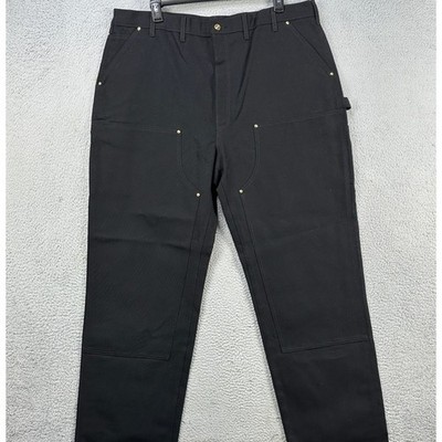 Carhartt B01-M Pants Carpenter Men 44X34 Black Double Front Loose