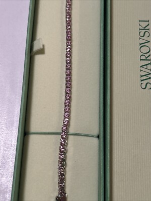 New SWAROVSKI Sparkle Pink Crystals Matrix Tennis Bracelet | eBay
