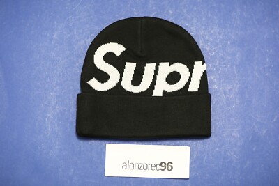 Supreme Black Big Logo Beanie FW23 PTON | eBay