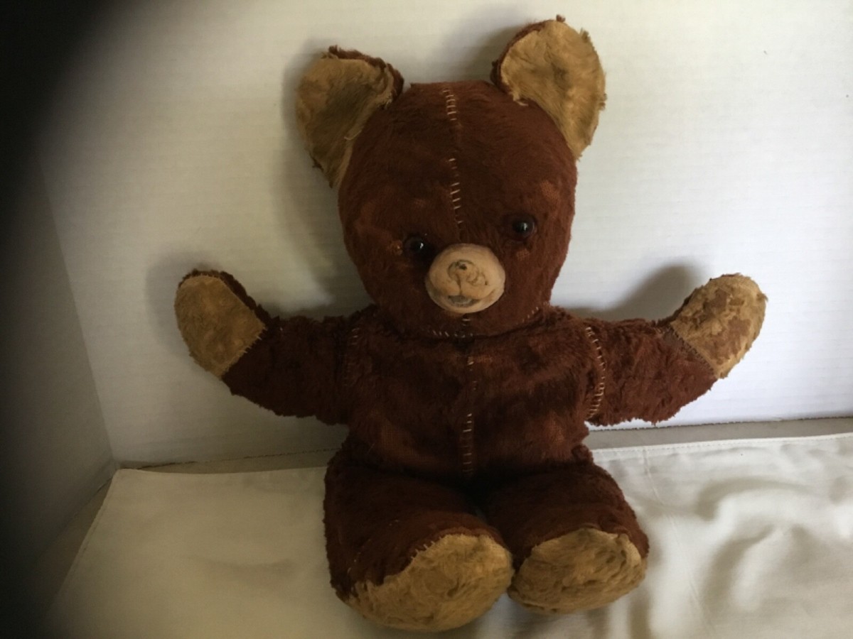 2) Vintage 1930-40's Brown Teddy Bears Thorens Co. New Hyde Park