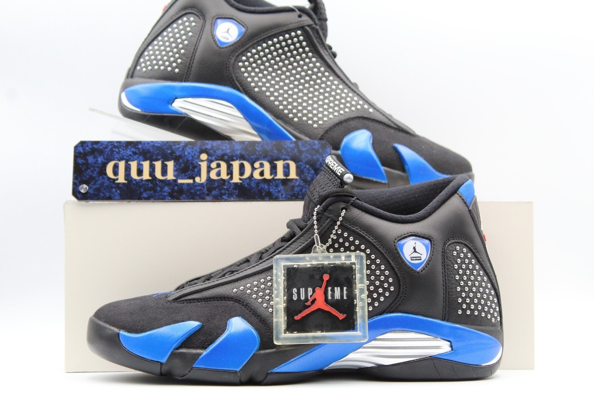 Size 7.5 - Supreme x Air Jordan 14 Retro Black Varsity Royal for