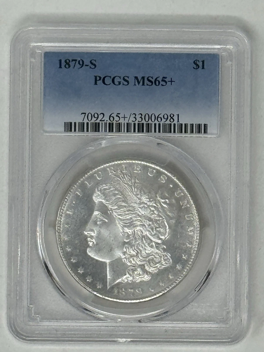 PCGS Certified MS 65 Graded 1879 Year Morgan US Dollars (1878-1921