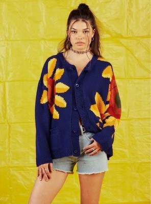 Unif Sunflower Knit Cardigan | eBay