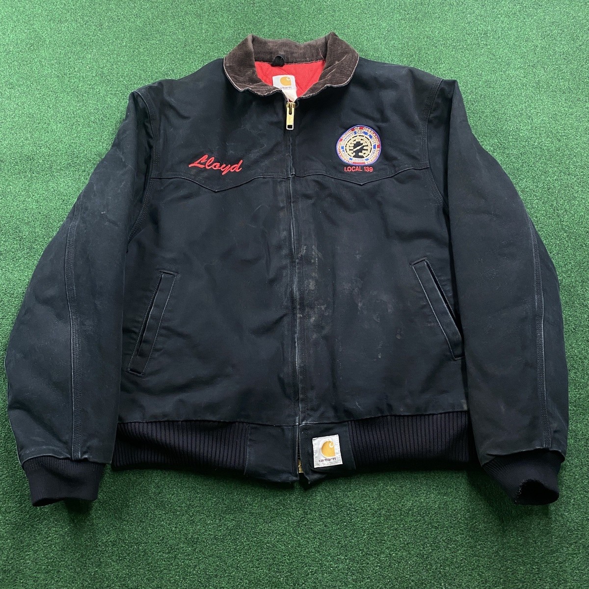 Vintage Carhartt Santa Fe Jacket Mens XL Black 90S Quilted Lined