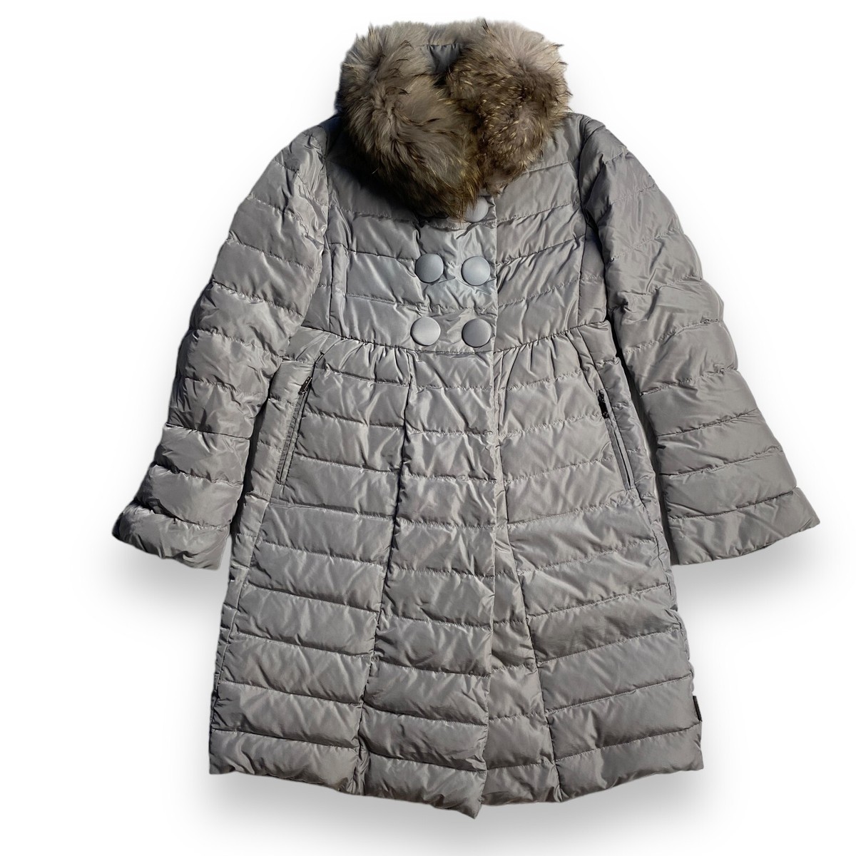 Vintage Moncler JOHAFUR Gray Women Down Coat Size 1 S | eBay