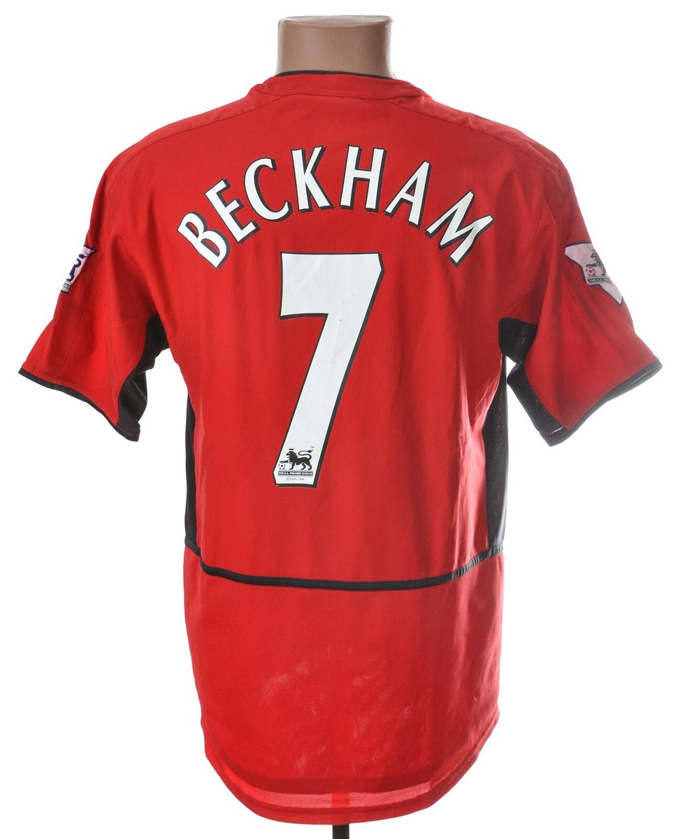MANCHESTER UNITED 2002/2003 HOME FOOTBALL SHIRT NIKE S #7 BECKHAM